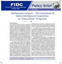 Development Compact – The Cornerstone of India’s Development Cooperation: An “Externalities” Perspective