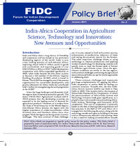 India-Africa Cooperation in Agriculture Science, Technology and Innovation: New Avenues and Opportunities