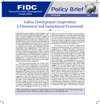Indian Development Cooperation: A Theoretical and Institutional Framework